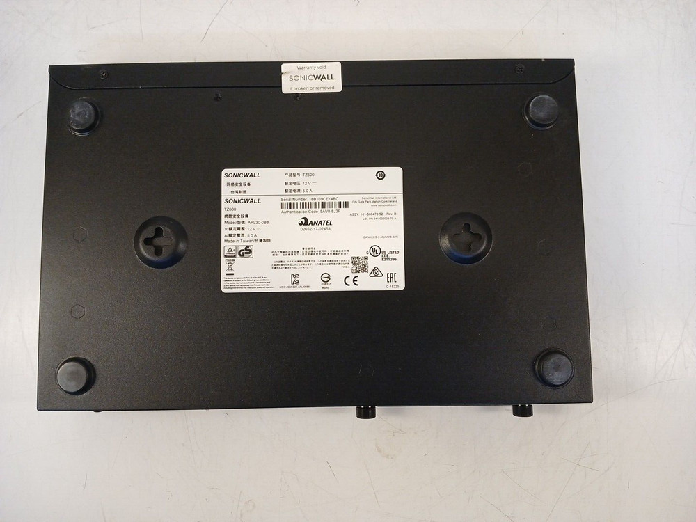 Dell Sonicwall TZ600 Security Appliance Firewall APL30-0B8 *POWERS ON*