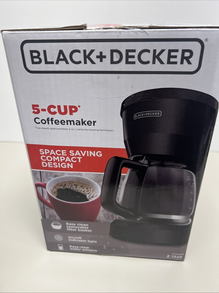 BLACK+DECKER 5-Cup Coffeemaker, Black New