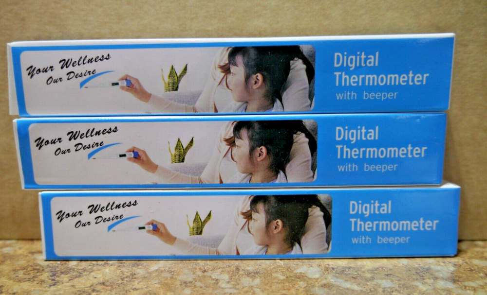(3-Pack) Digital Thermometer With Beeper New