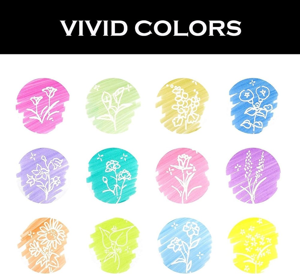 WRITECH Erasable Highlighters Chisel Tip, 12 Count (Pack of 1), Multicolor