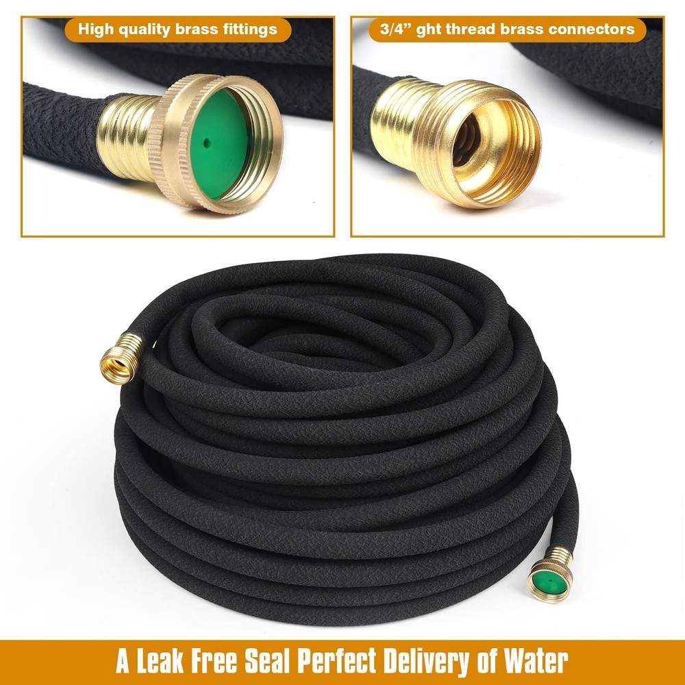Soaker Hose 100ft for Garden Beds Solid Brass Interface 100 FT, 100FT