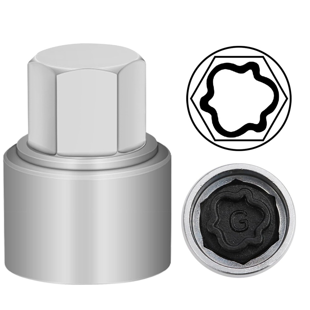 G Wheel Locking Nut Key Compatible with Audi Series, (Socket OD 27mm - White