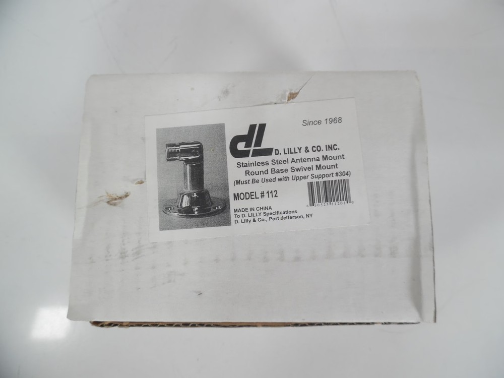 D. Lilly 112 SS Round Base Swivel Antenna Mount (1"-14 Thread) **New**