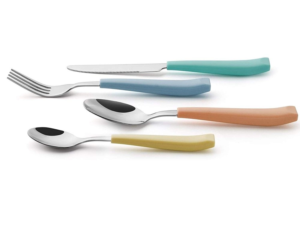 Silverware Set Stainless Steel Colorful Handle Tableware Kitchen Flatware Set...