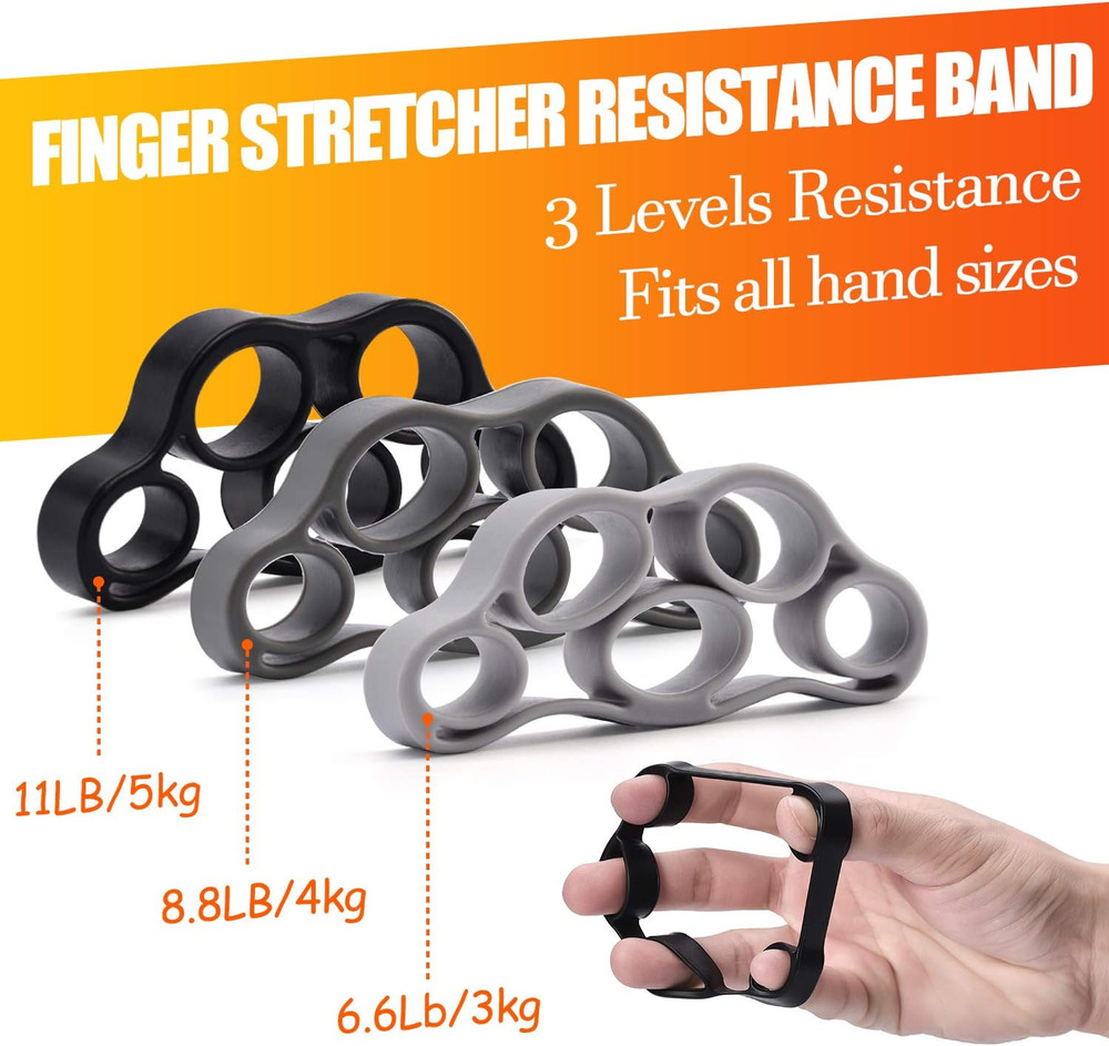 Grip Strength Trainer Kit 7PCS Adjustable Hand Gripper Finger Exerciser Set