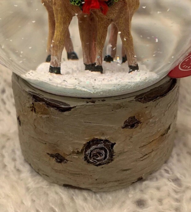 Martha Stewart Two Deers Stag & Doe Snow Globe