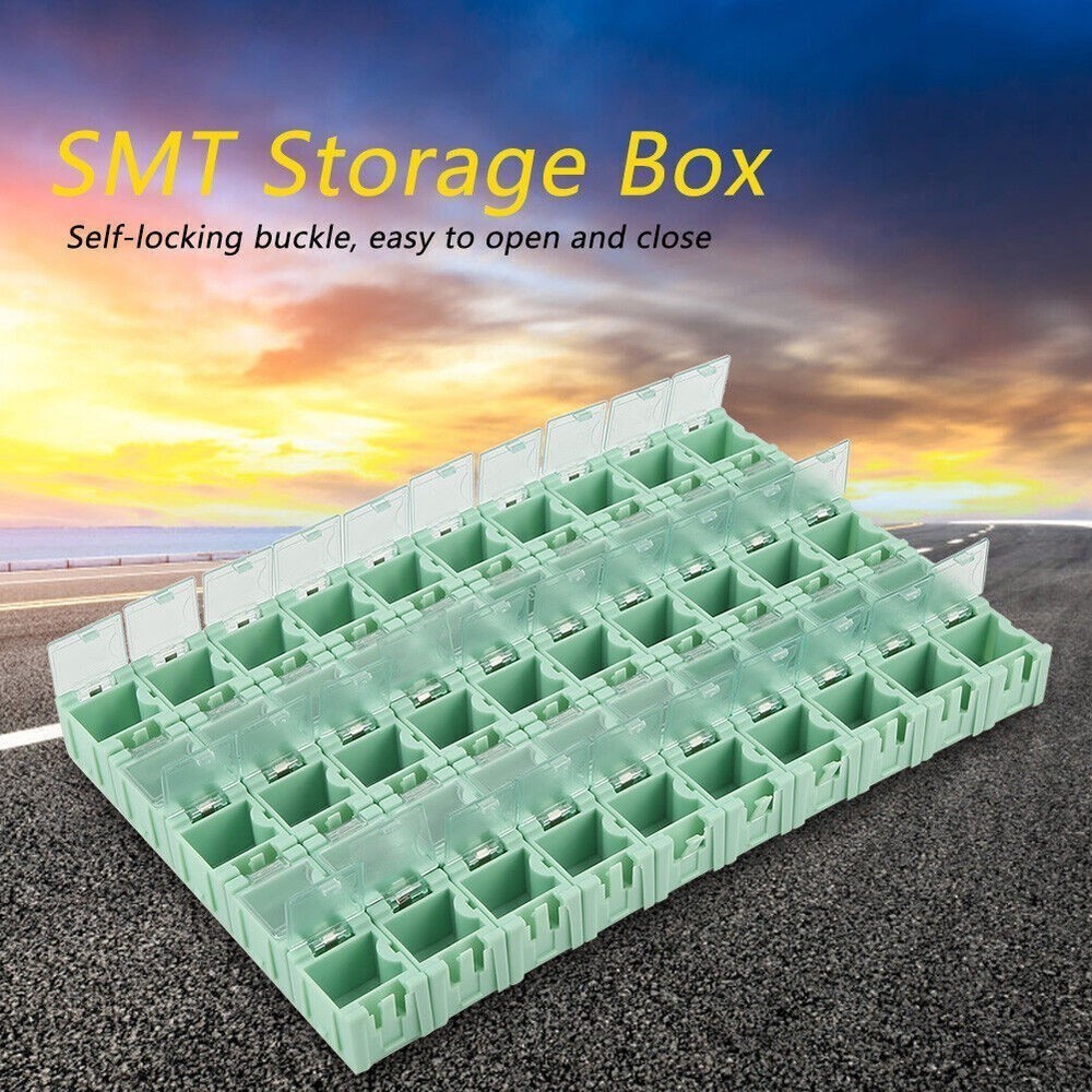 50Pcs Green SMT SMD Container Box Electronic Components Mini Storage Case