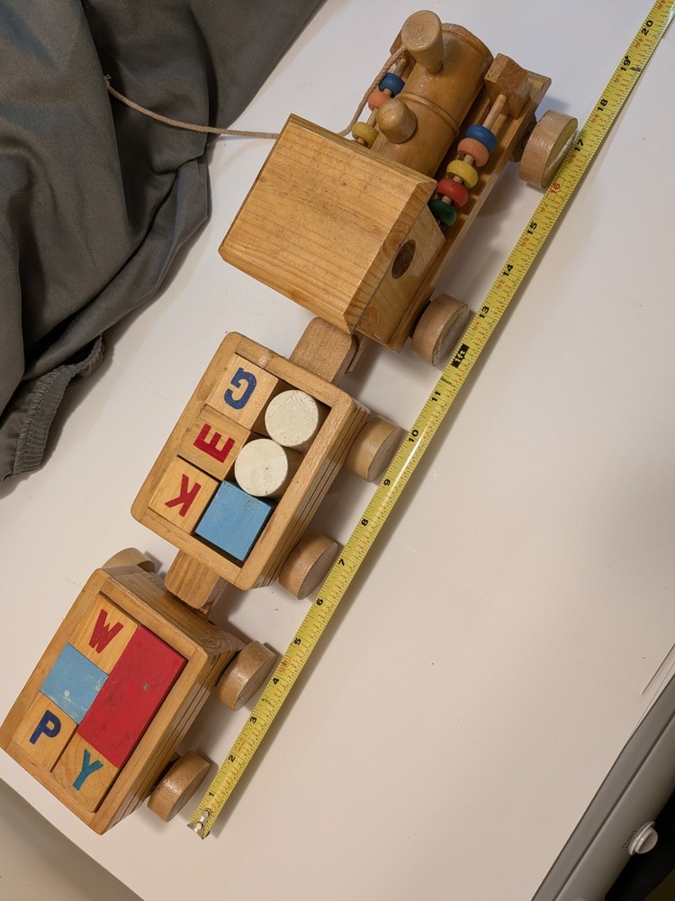 Vintage, Toy Wooden Pull Train Set