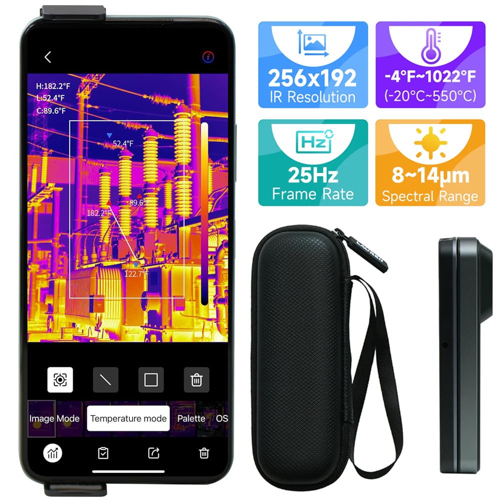 256x192 IR Resolution Thermal Camera Wireless Temperature Imager Camera for iOS