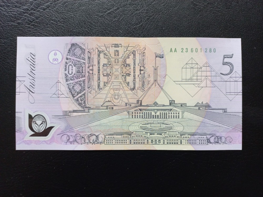 Australia 5 dollars, 1992, Prefix-AA, Fraser/Cole, Polymer, (P-50a)
