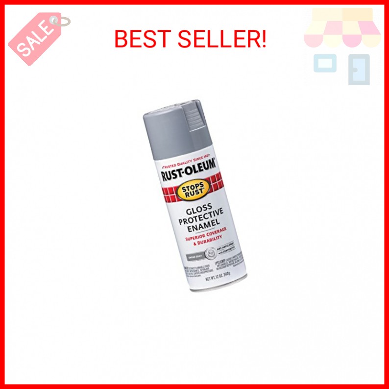 Rust-Oleum 7786830 Stops Rust Spray Paint, 12 oz, Gloss Smoke Gray