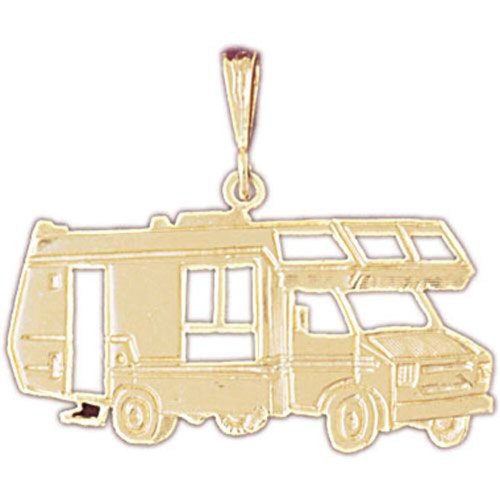 Caravan Rv Charm Pendant 14k Gold (3 Grams)