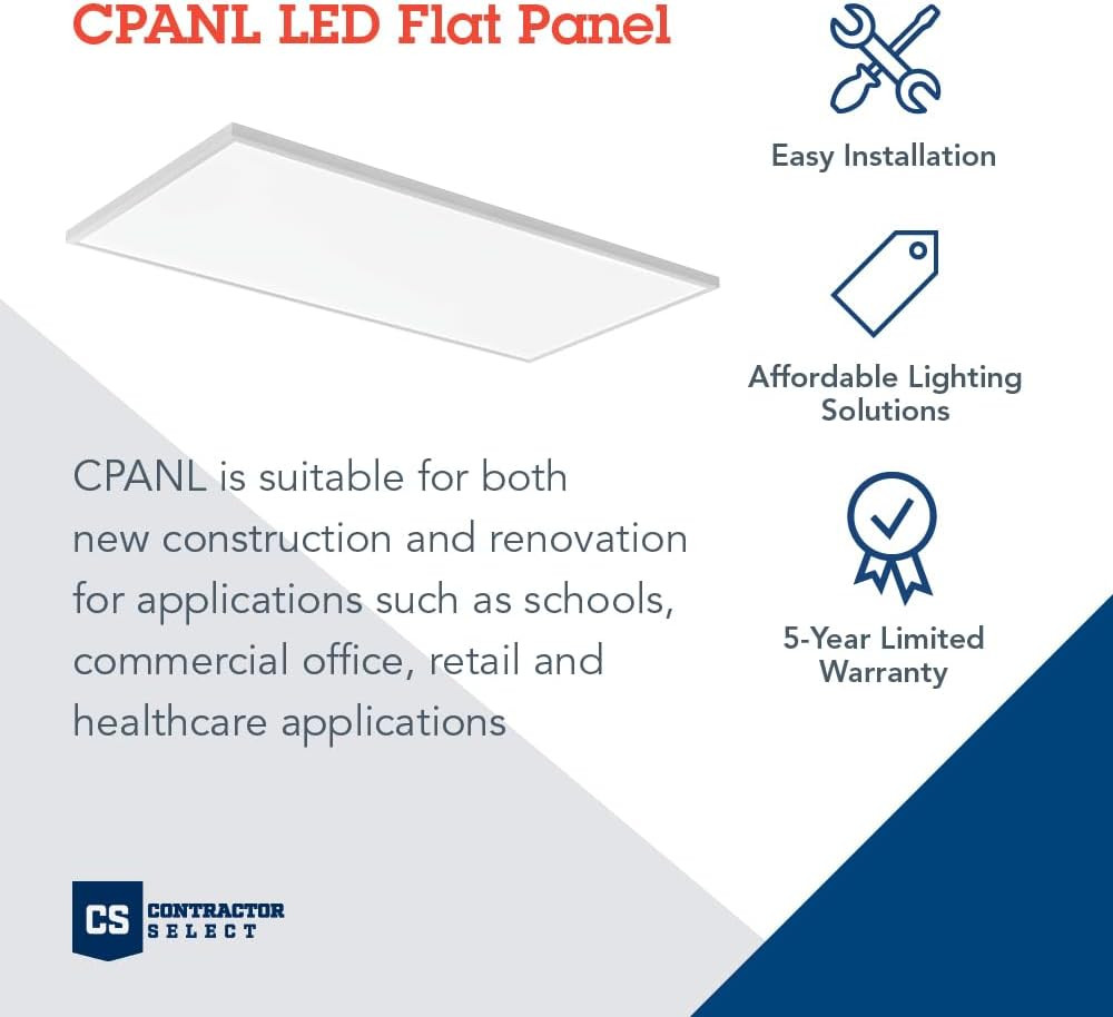 CPANL 2X4 LED Flat Panel Light, 2 Ft. by 4 Ft. LED Light Panel, Ceiling Lighting