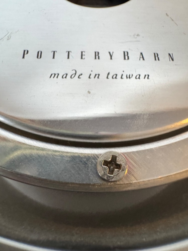 Pottery Barn Chrome Table Clock Tested, Works Great