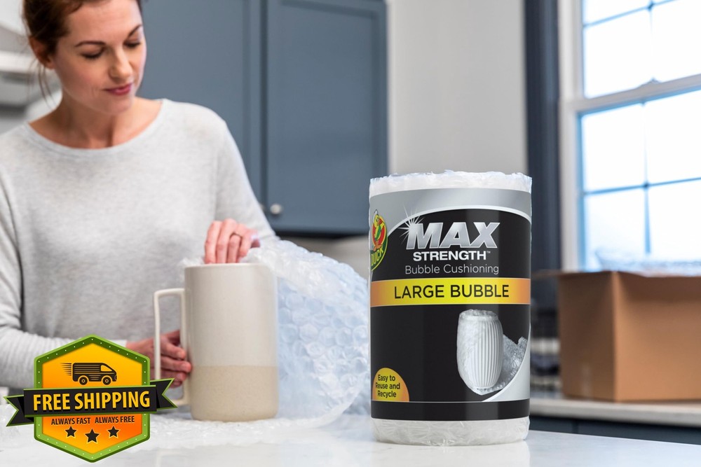 Duck Max Strength Bubble Wrap 60FT Moving Shipping Perforated