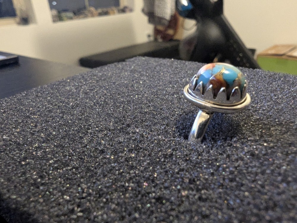 Spiny Oyster Sterling Silver Ring Size 8