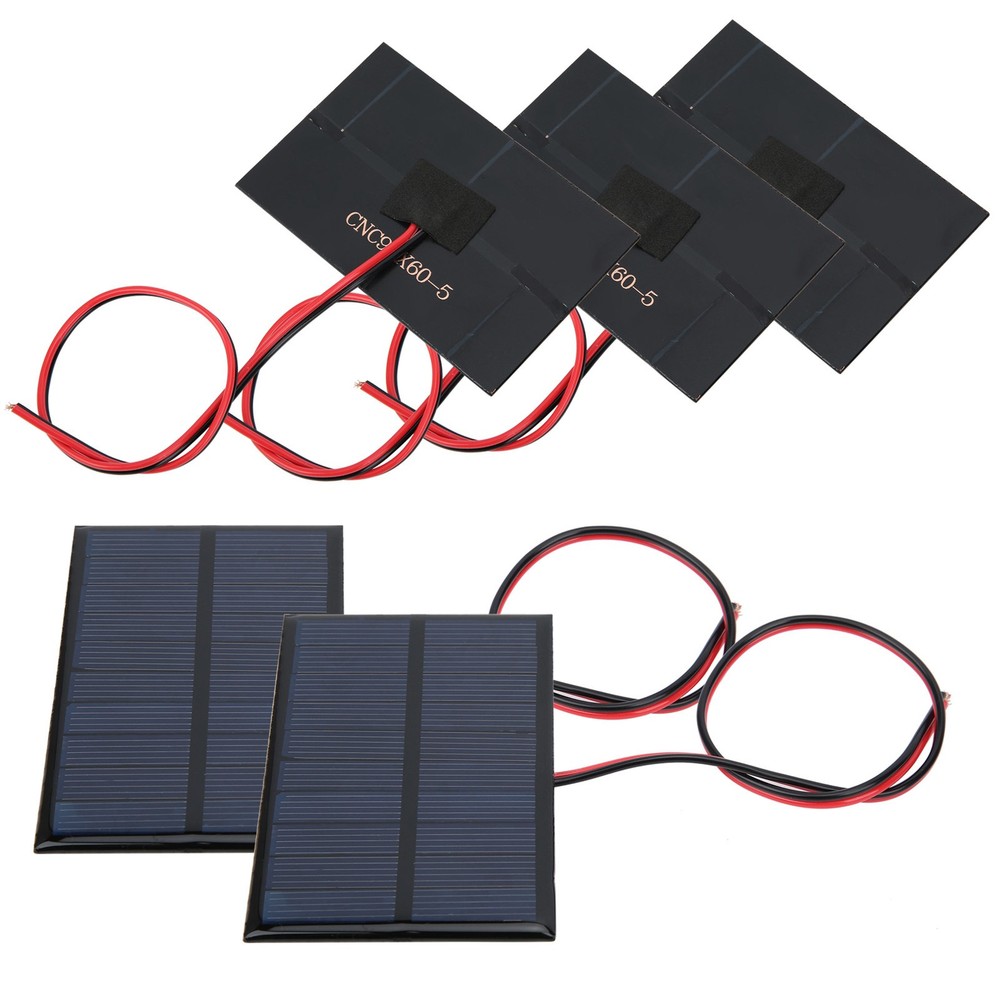 5pcs DC5V 150mA 5pcs Solar Panel Module With 30cm/11.8in Wire Charging