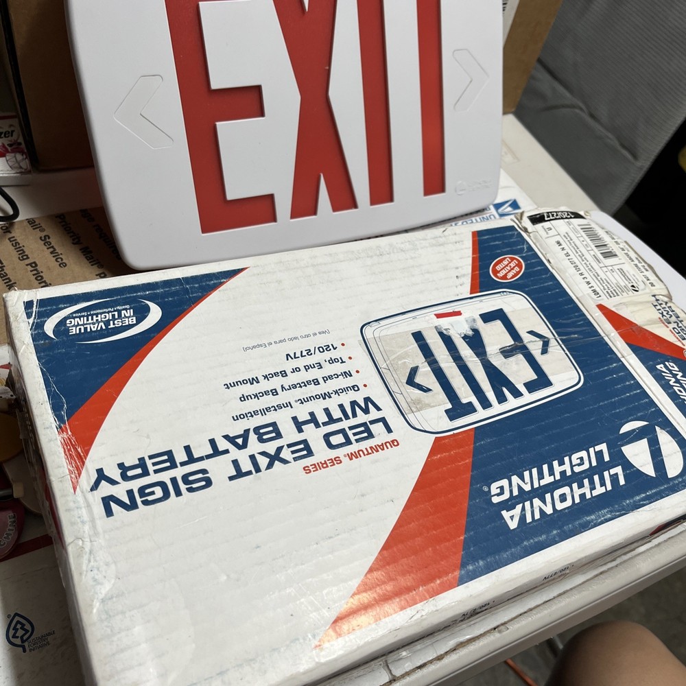 New Lithonia Lighting LED Emergency Exit Light Sign 120/227