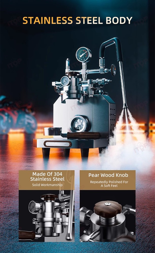 Pneumatic Coffee Maker 12 Bar Espresso Making Variable Pressure With PID