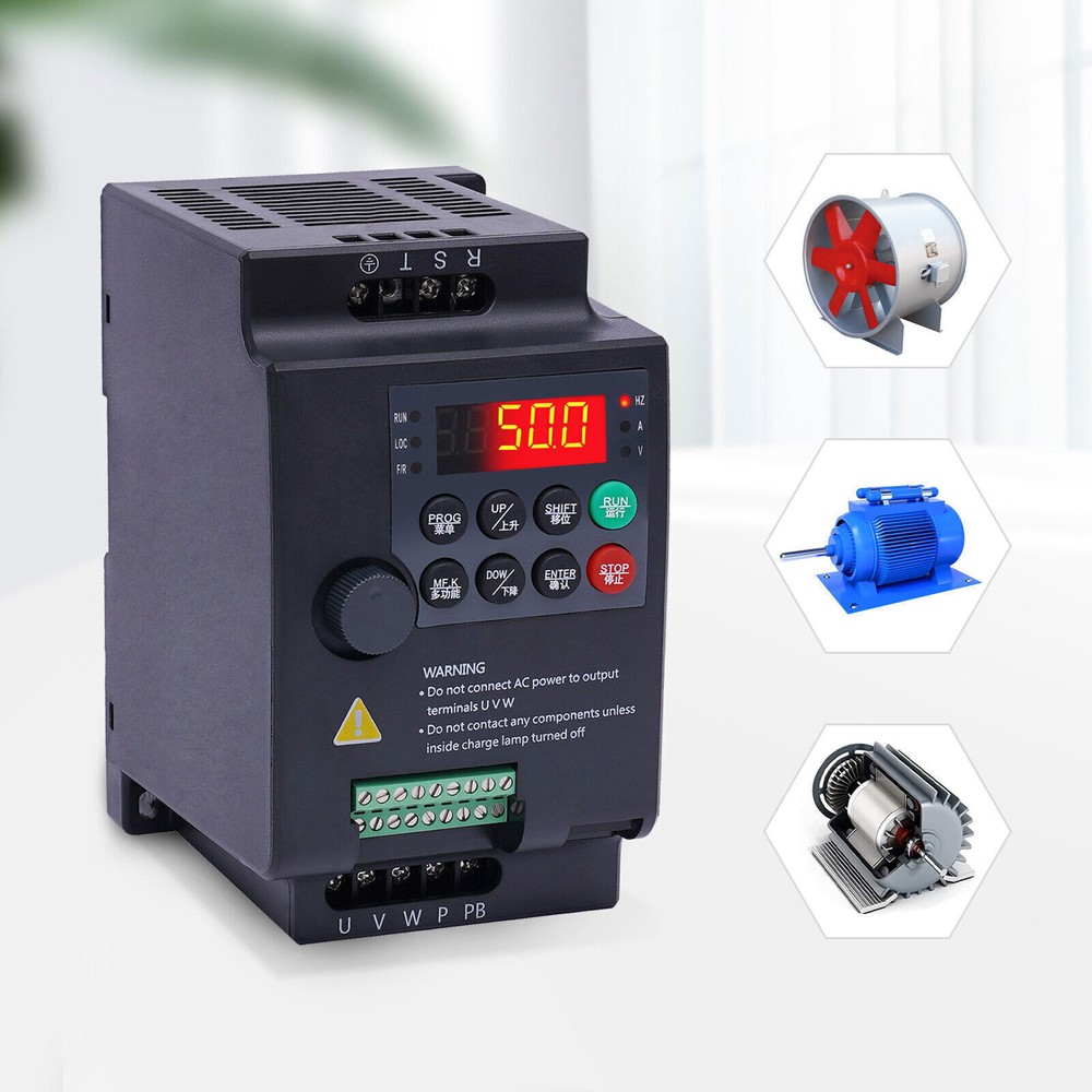 2 HP 3 Phase Motor Variable Frequency Drive VFD Speed Controller 220VAC 1.5KW 7A