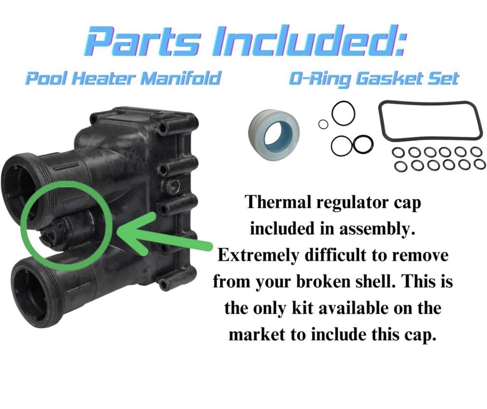 SWITCHDOCTOR Pool Heater Manifold Assembly With O-Rings