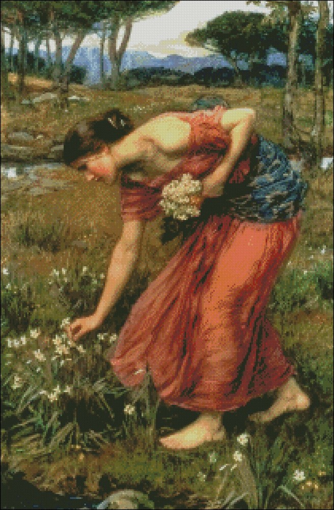 Narcissus-Chart Needlework Crafts DIY-Counted Cross Stitch Pattern