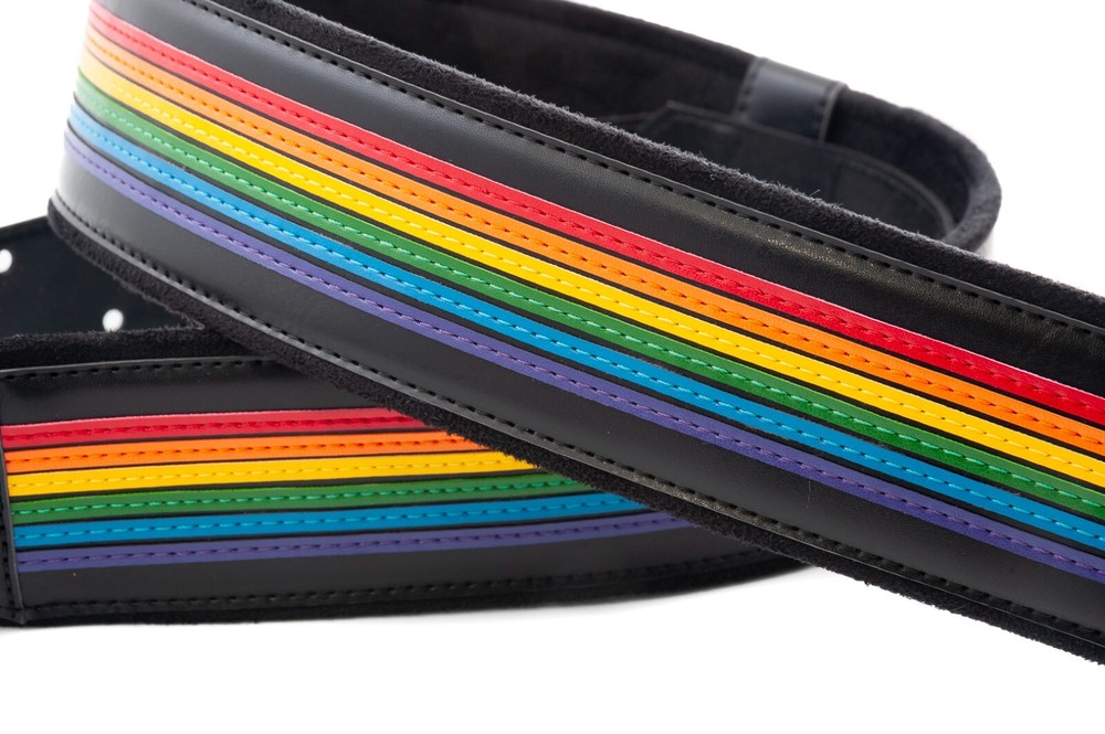 RightOn! Mojo Prisma Rainbow Black Guitar Strap