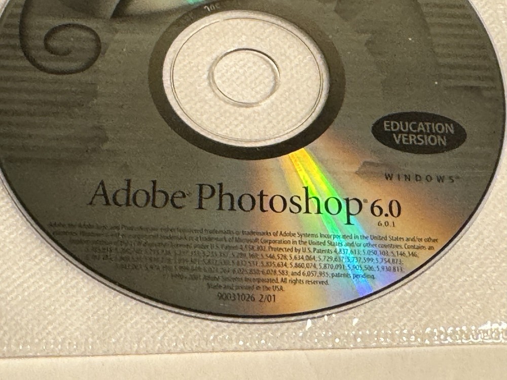 ADOBE PHOTOSHOP 6.0 Educational Disc only 2000 vintage software