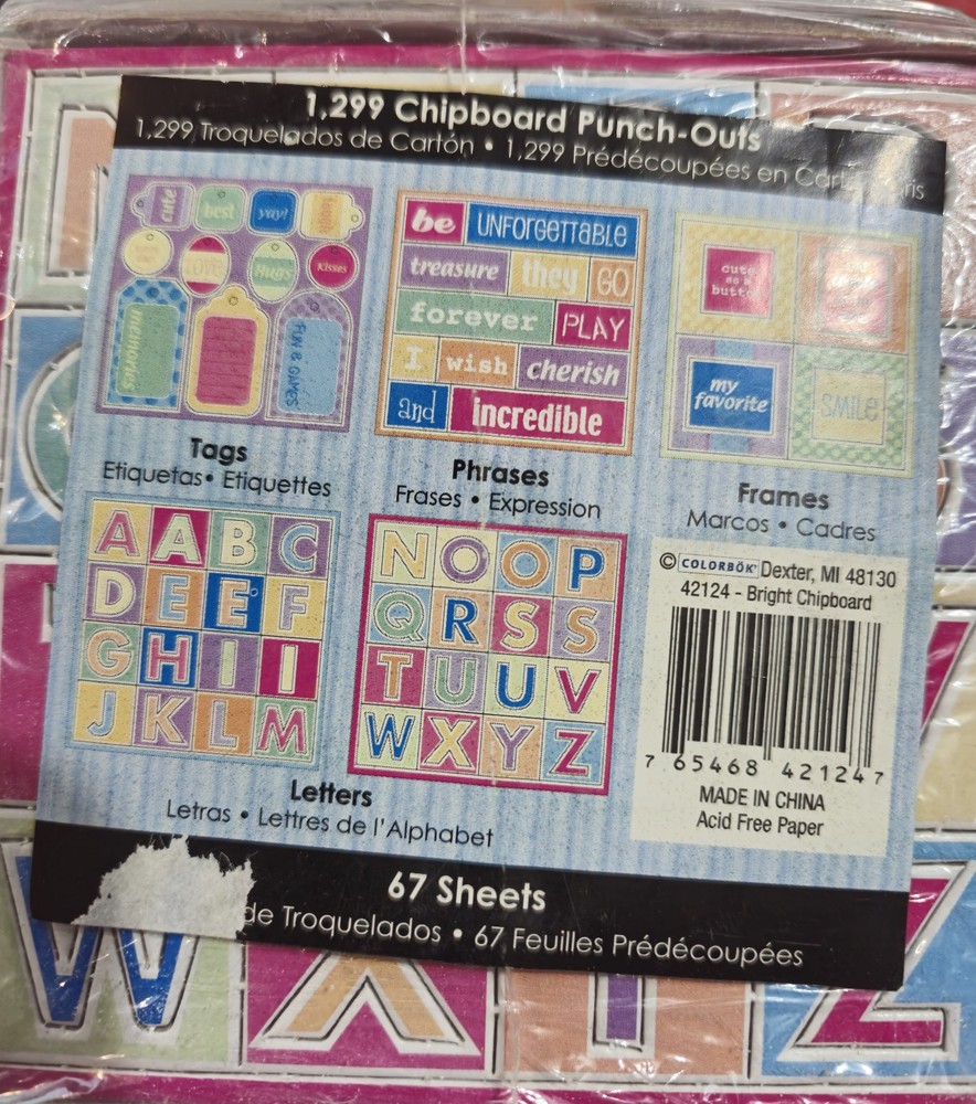 Chipboard Cube from Colorbok 1,299 Punch-Outs