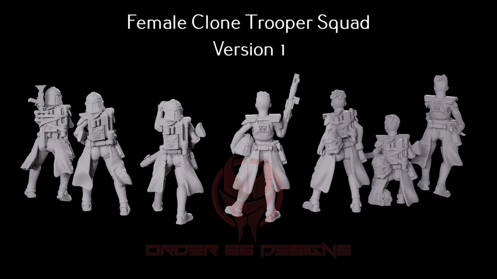 Star Wars Legion 3d printed Female Clone Trooper Squad