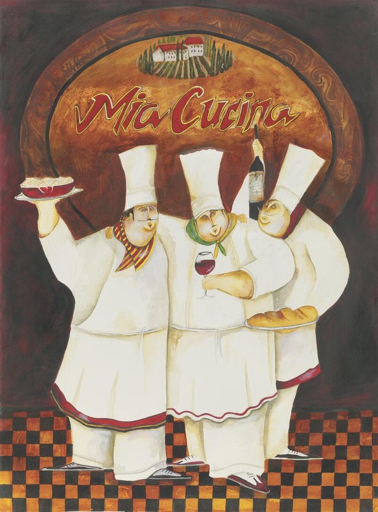 Ceramic Backsplash Tile Mural Chef Cook Kitchen/Bathroom - Tuscan Chefs I