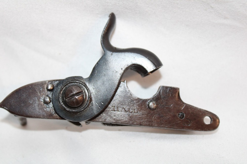 Antique Early HALL Pistol Lock Percussion Flintlock Muzzleloader Part