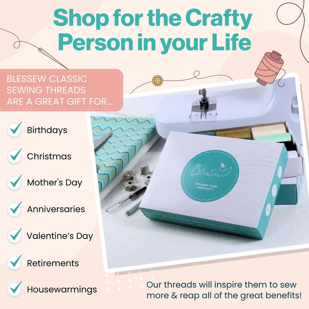 Sewing Thread-24 Spools of Polyester Thread for Sewing Machine for Beginners,