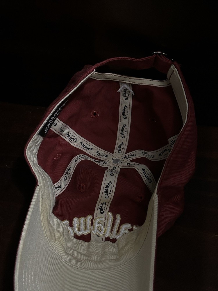 Callaway Golf Hat Unstructured Baseball Style Strapback Dark Red Embroidered Cap