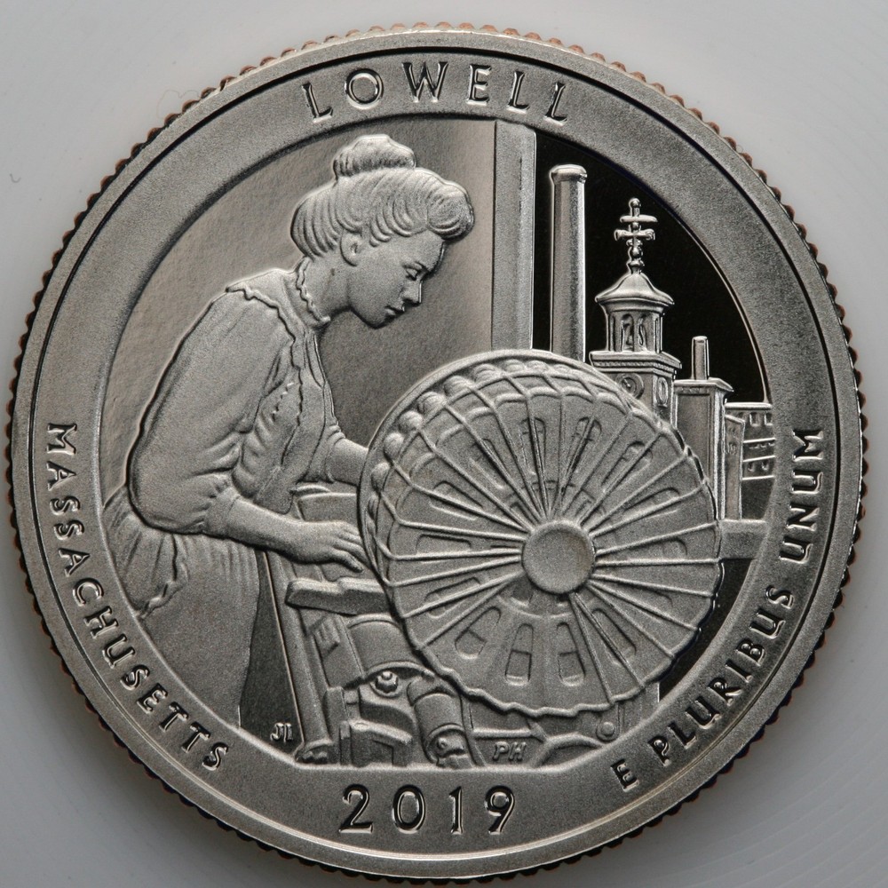 2019 S Gem Proof DCam Lowell ATB Quarter CN-Clad