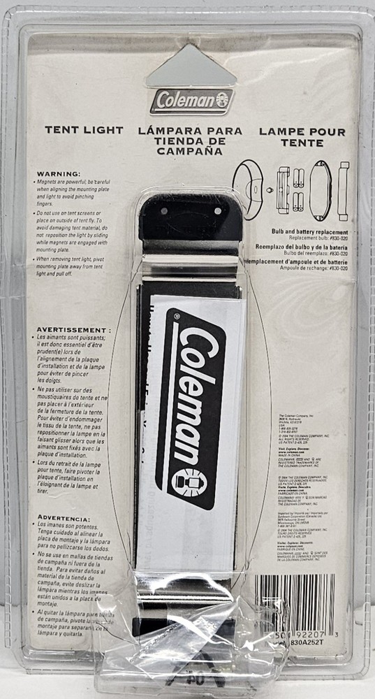 Coleman Tent Light Battery Powered Gray