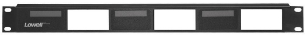 Lowell D3P-ID-1 1U Rack Panel for 3 Decorator Devices, Smooth Black