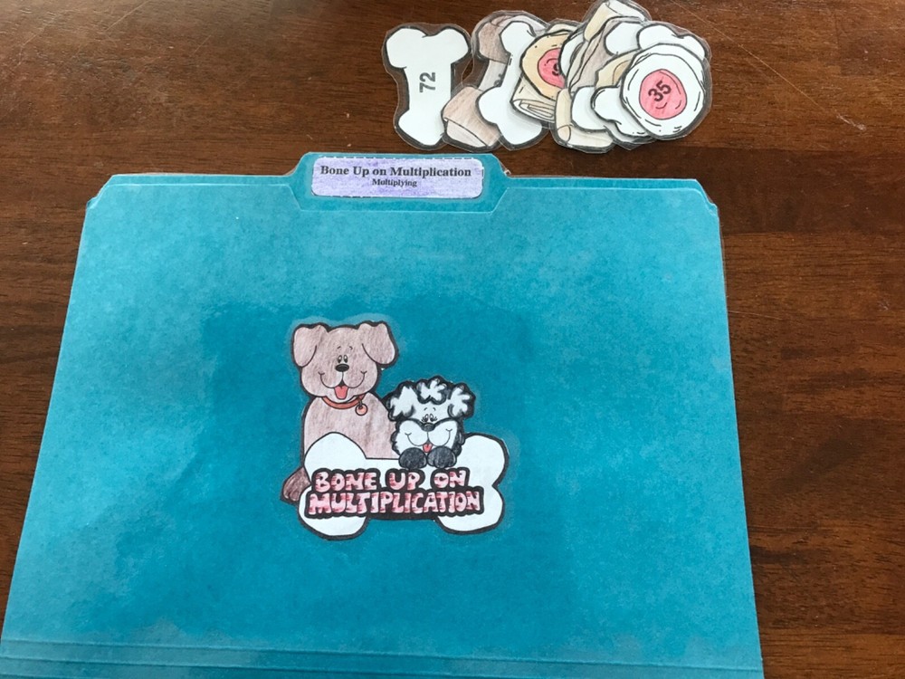 Bone Up on Multiplication! 2nd Grade math file folder game teacher