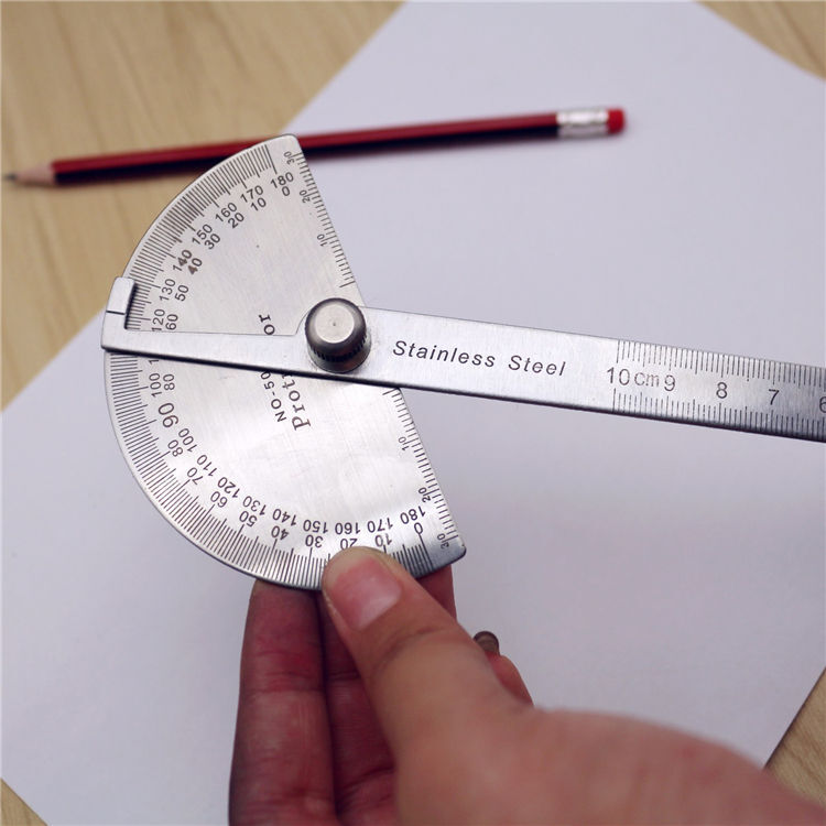 Stainless Steel SAE Protractor 0-180° Woodwork Construction  Angle Ruler Precise