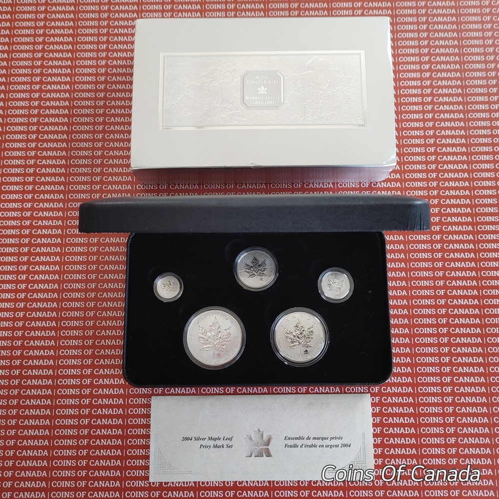 2004 Canada Silver Maple Leaf Privy Mark 5 Coin Set #coinsofcanada