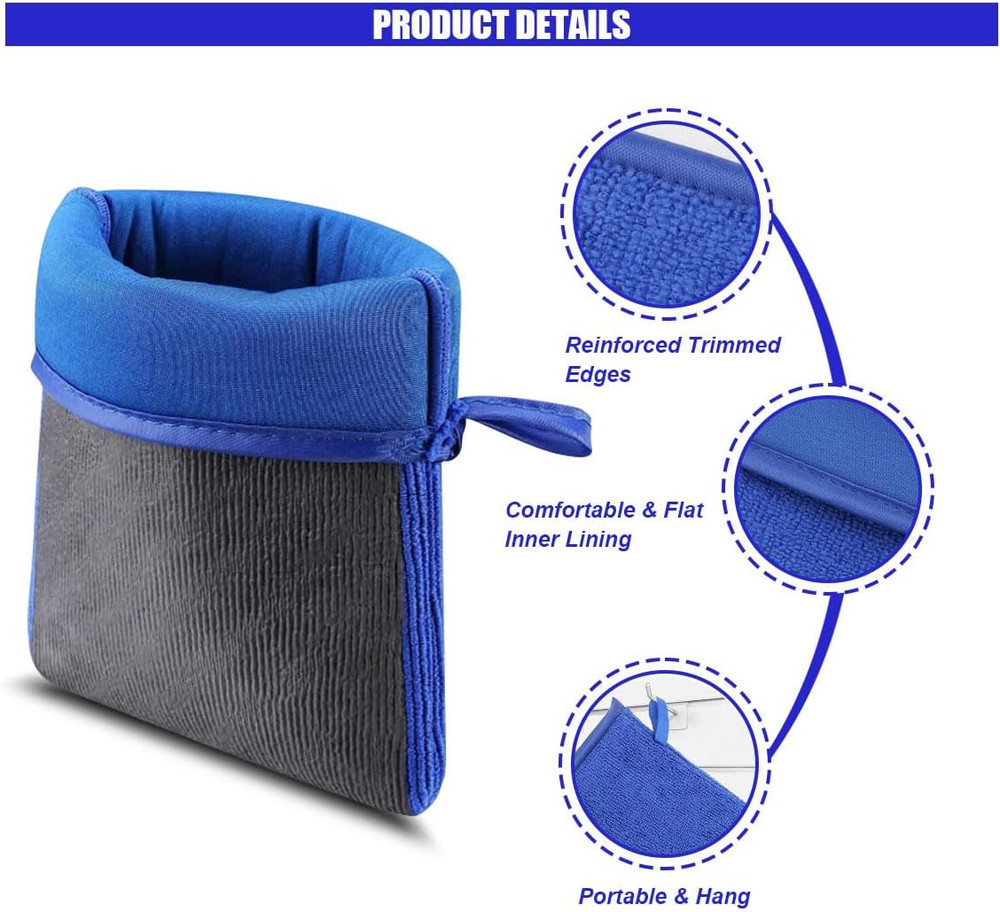2PCS Car Clay Mitts Microfiber Fine & Medium Grade Magic Detailing Gloves
