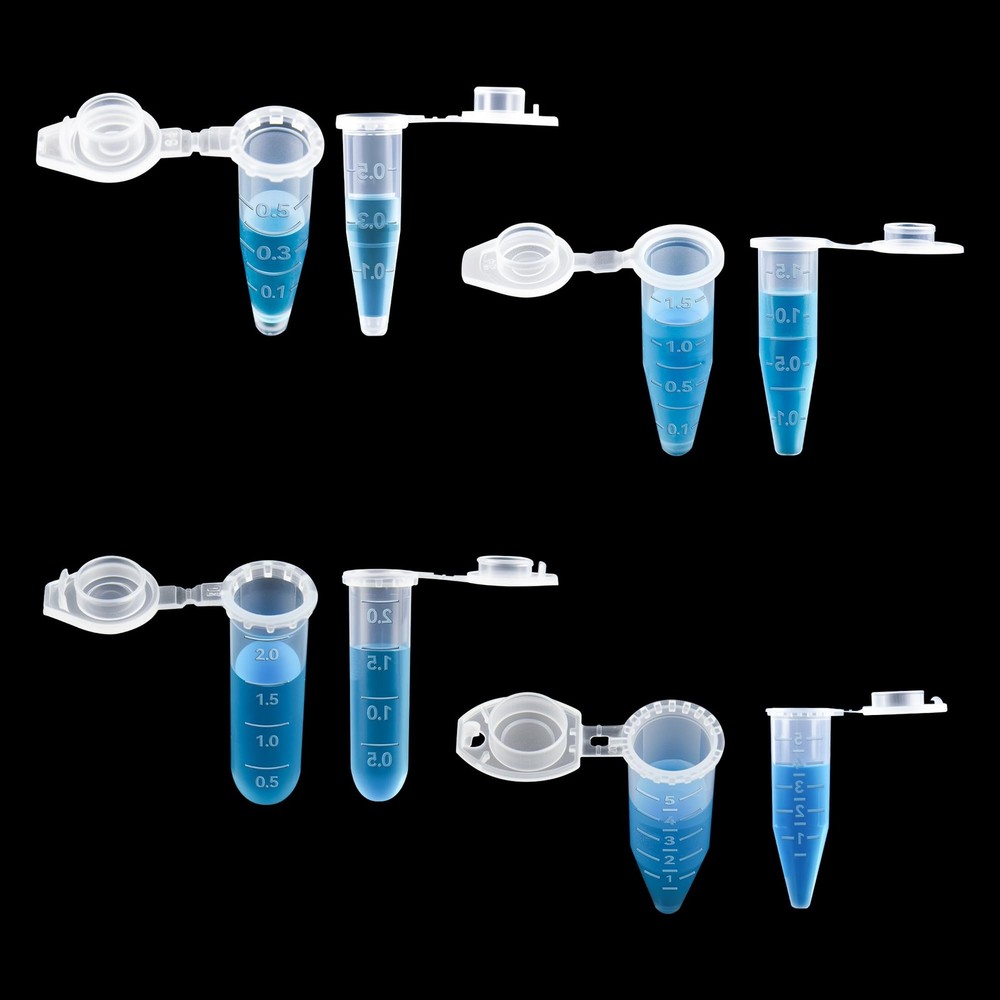 1.5ml Microcentrifuge Tube Snap Cap 500 PCS Graduated Write Marks Lab Testing