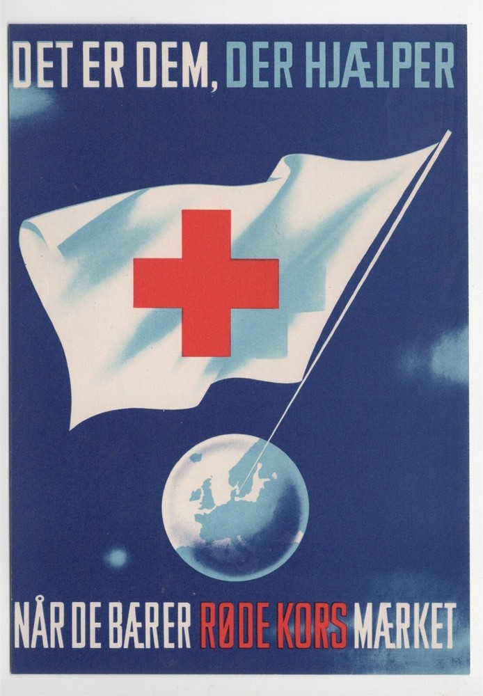 DENMARK 1959 RED CROSS LARGE WINDOW LABEL