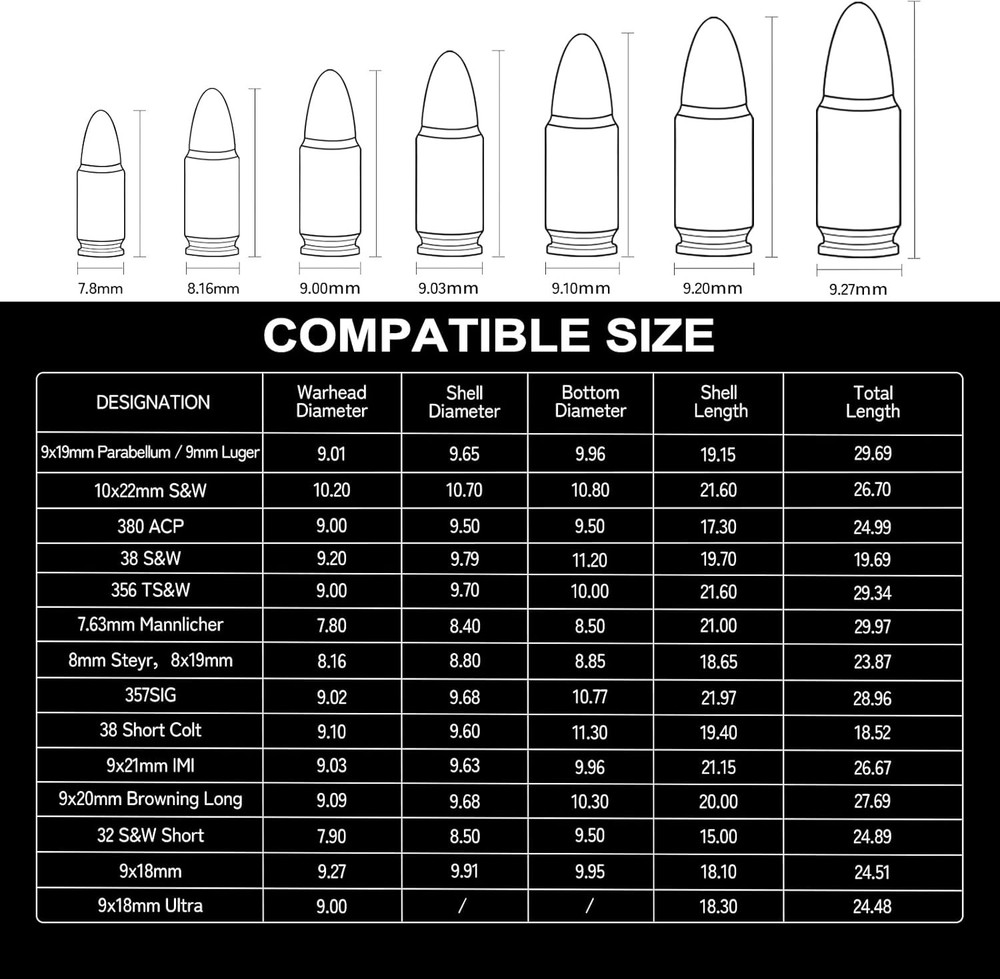 9mm Ammo Box Storage Case Waterproof Ammo Case Organizer Durable Ammunition