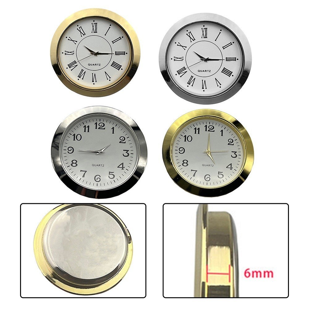 Round Clock Insert Miniature Clock Insert Stainless Steel Back Roman Numerals