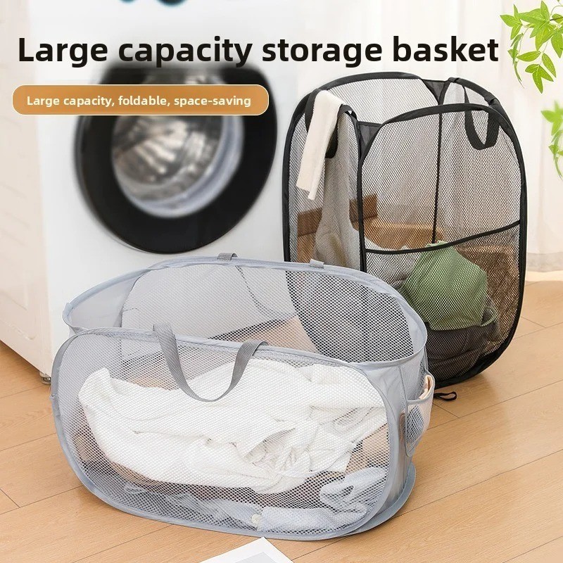 Large Capacity Laundry Basket Foldable Storage Basket with Ventilated Skeleton f
