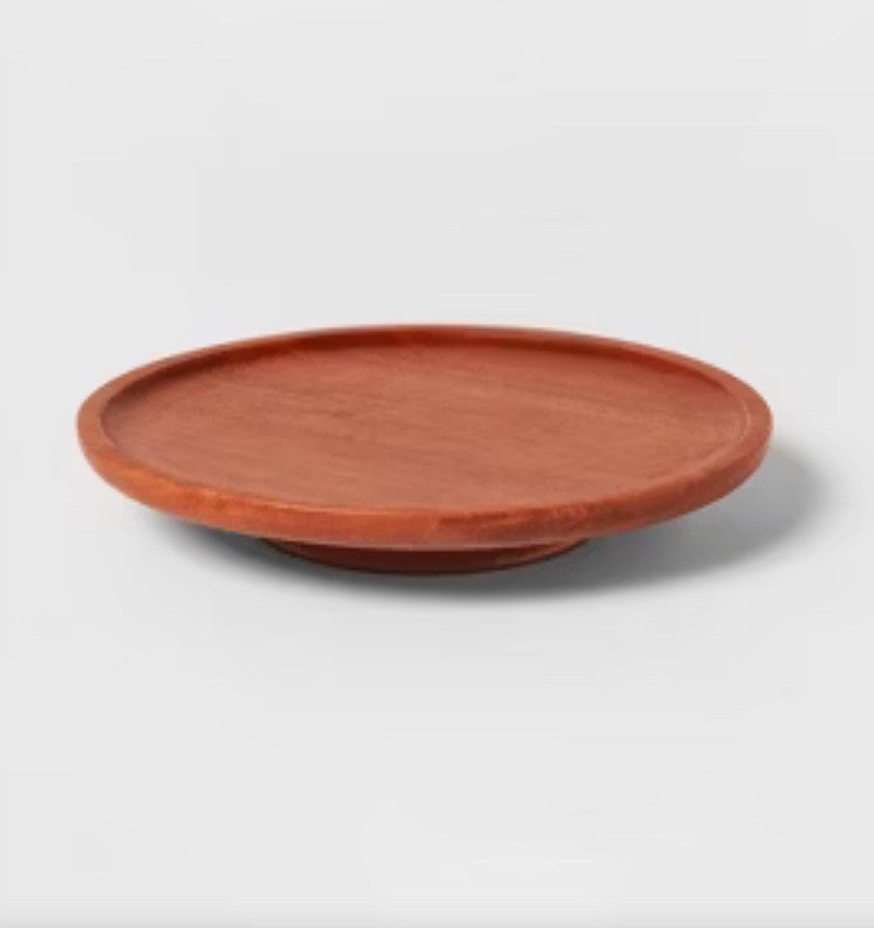 Threshold Arjun Solid Wood Short 3” Cake Stand Farmhouse Cottage Boho 10” NEW