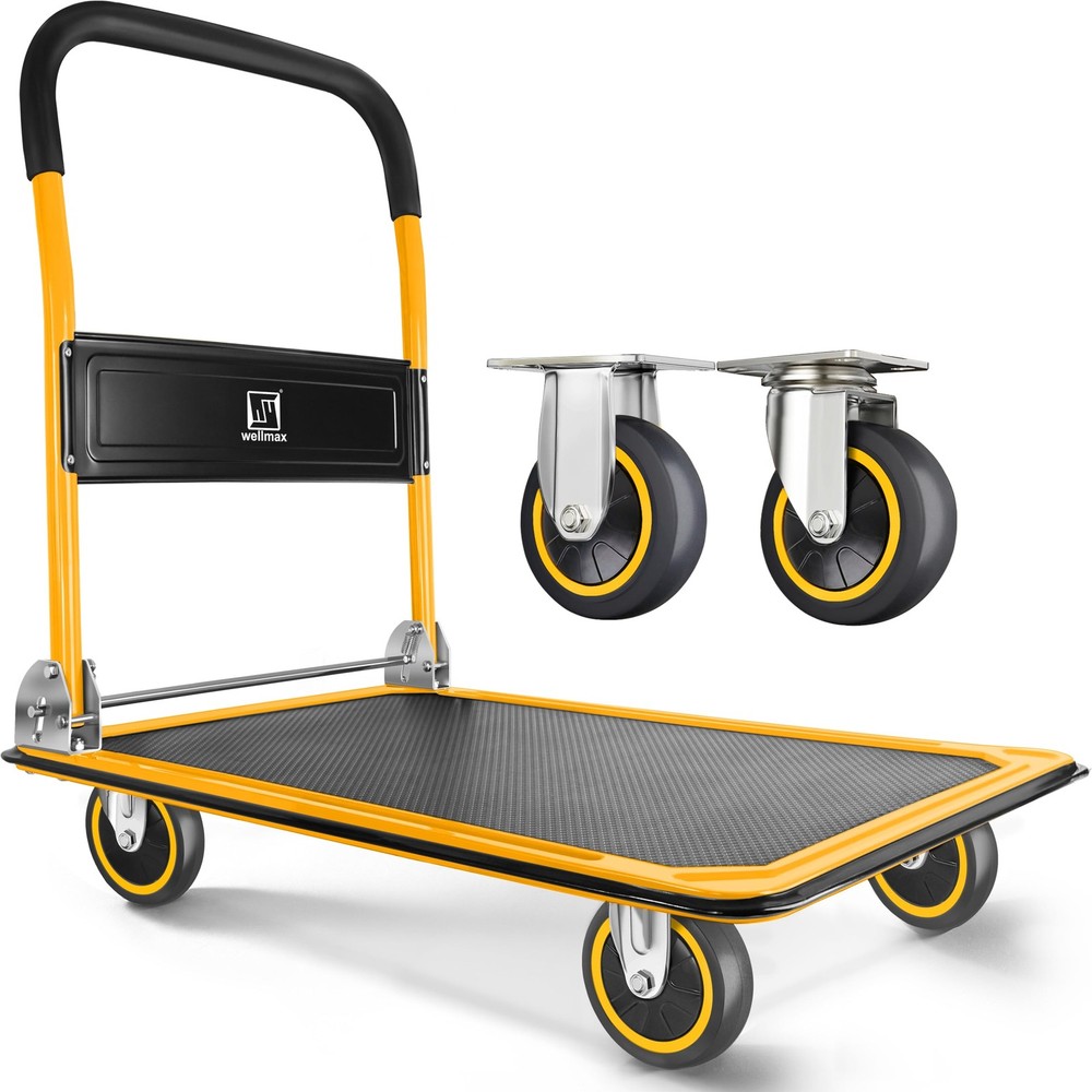 Foldable Platform Dolly Push Cart with Swivel Wheels