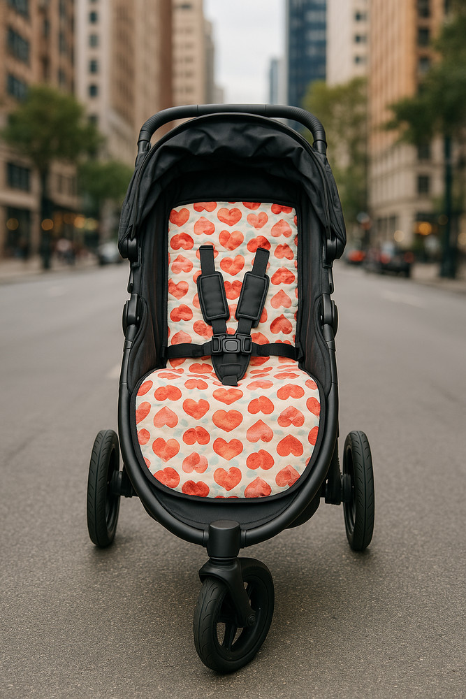 Precious Red Hearts Stroller Liner