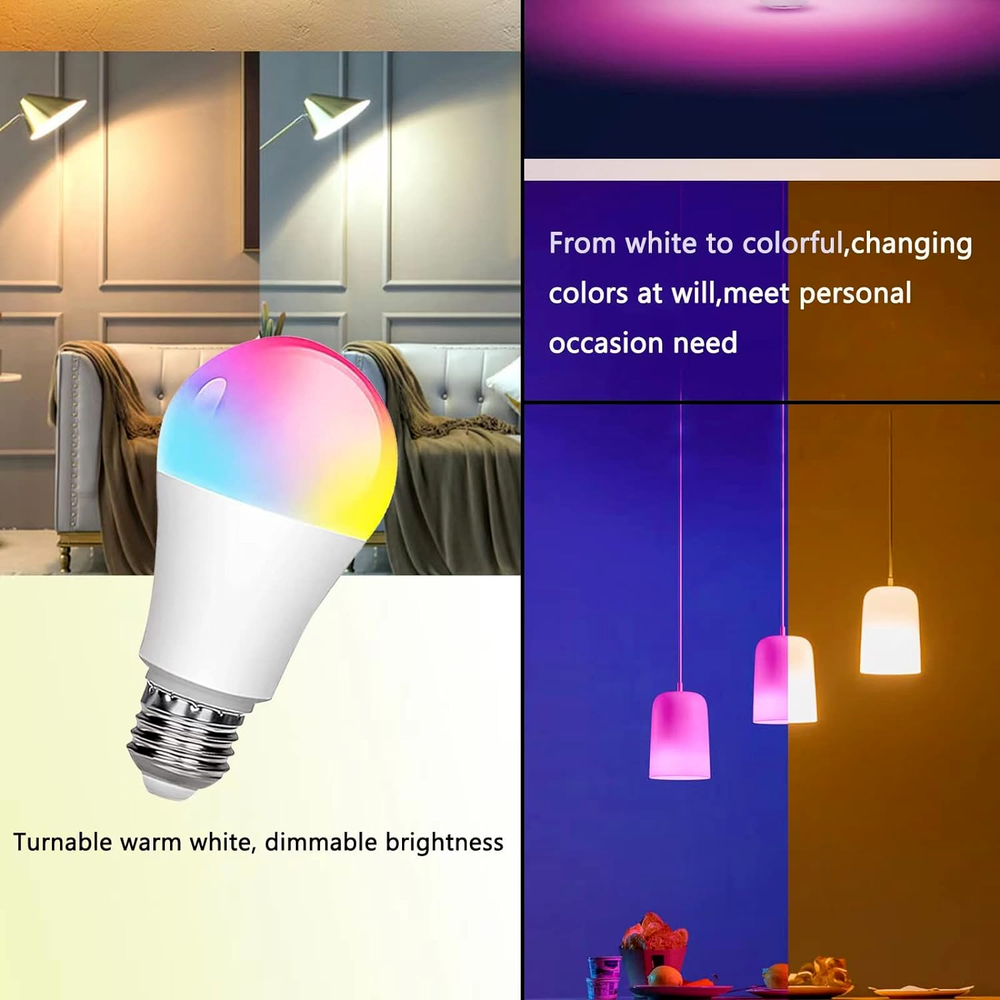 RGB Color Changing Light Bulb with Remote Control, RGBW LED Light Bulb A19 E26